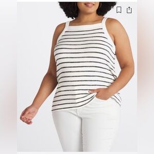 NWT- Market & Spruce Tatum High Neck Rib Trim Tank- size 3x